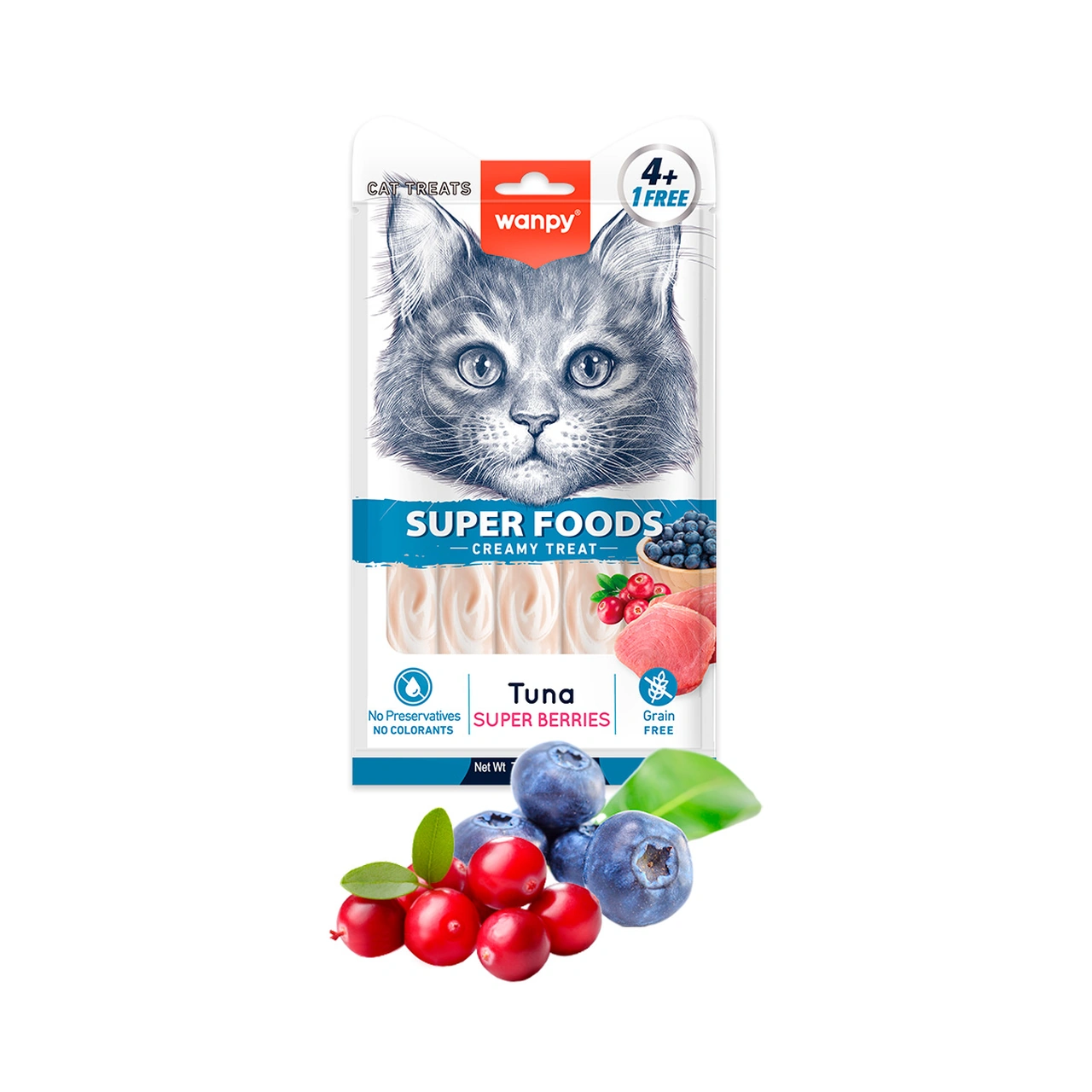 Wanpy Superfoods Creamy Lickable tun og superbær 70 g